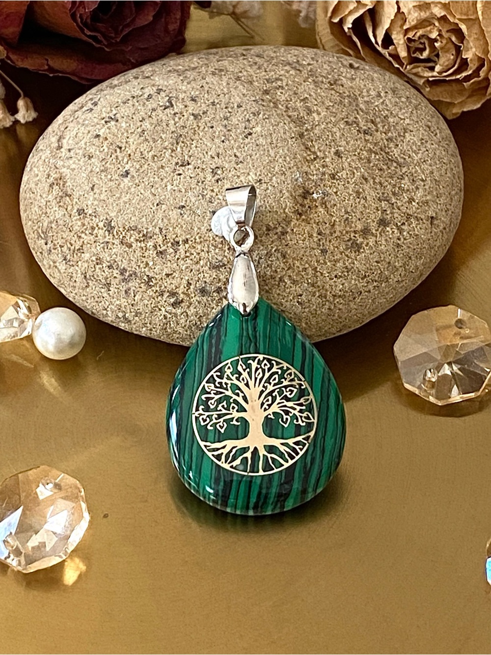 Malachite Tree Of Life Pendant